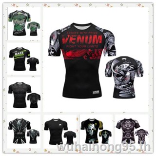 Ufc เสื้อยืดแขนสั้น พิมพ์ลายมวยไทย℡┅☸เสื้อกีฬามวย MMA แบบแห้งเร็ว สําหรับออกกําลังกาย