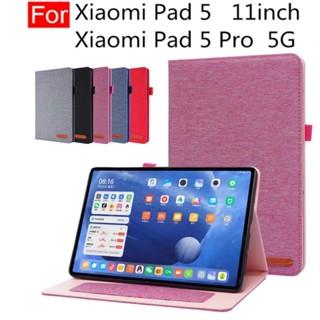 เคสแท็บเล็ต หนัง PU พร้อมขาตั้ง สําหรับ Xiaomi Pad 5 Xiaomi Pad 5 Pro 5G 11 นิ้ว