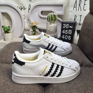 Adidas Clover Originals Superstar Shell Head Classic รองเท้าผ้าใบลําลอง เหมาะกับการเล่นกีฬา