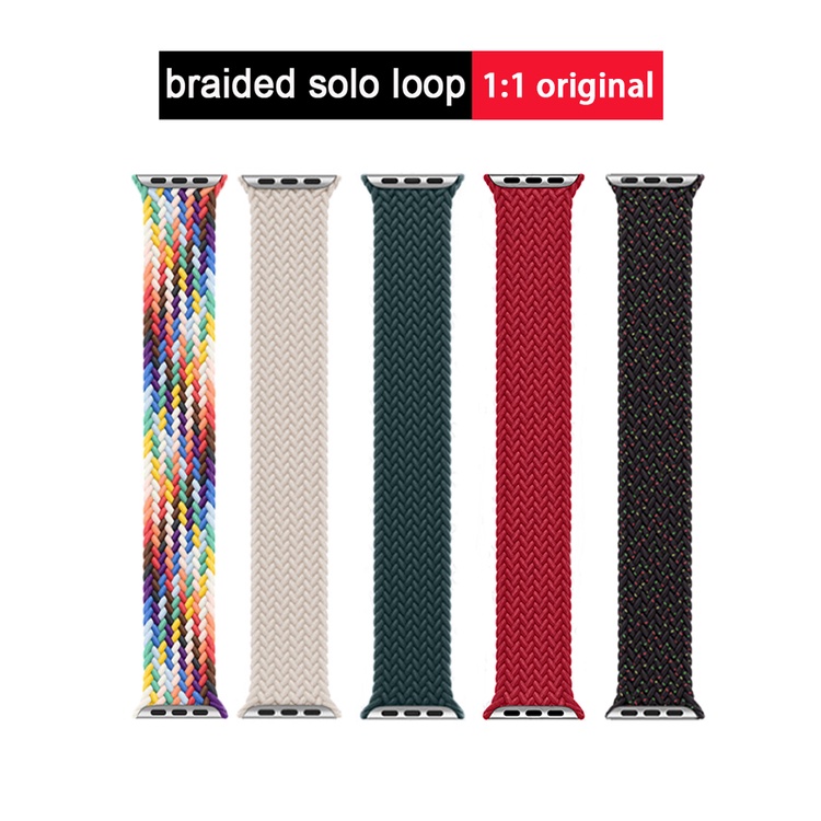 ■✾▧Braided solo loop strap For Apple Watch band 44mm 45mm 49mm 41mm 40mm 38mm Nylon sport Bracelet iWatch series 3 6 SE