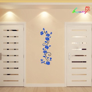 【AG】Wall Sticker Self-adhesive Flower Pattern Acrylic 3D Flower Removable for Living Room