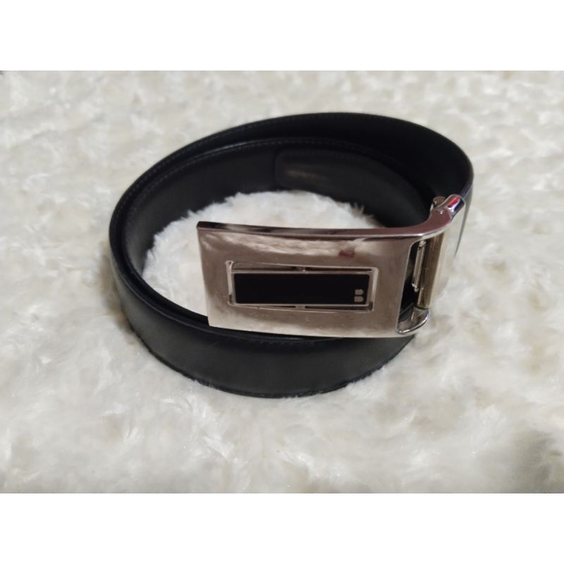 เข็มขัดหนังแท้สีดำ bally