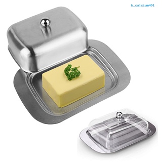 Calciwj Butter Dish with Lid Stainless Steel BPA Free Dishwasher Safe Storage Box