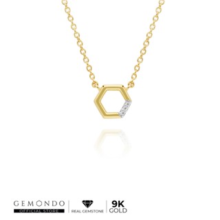 Gemondo สร้อยคอทองคำ 9K ประดับเพชร (DIAMOND) รูปทรงเรขาคณิตหกเหลี่ยม : สร้อยคอทอง สร้อยคอเพชร สร้อยคอแฟชั่น