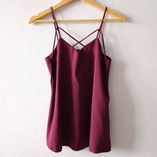 เสื้อสายเดี่ยว (Camisole) Plus size สีเลือดหมู