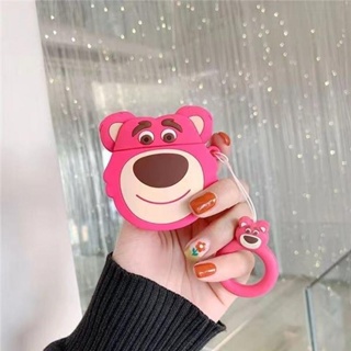 เคสหูฟังซิลิโคน ลายการ์ตูนหมี สตรอเบอร์รี่ สําหรับ airpods 3 2021 1 2 pro