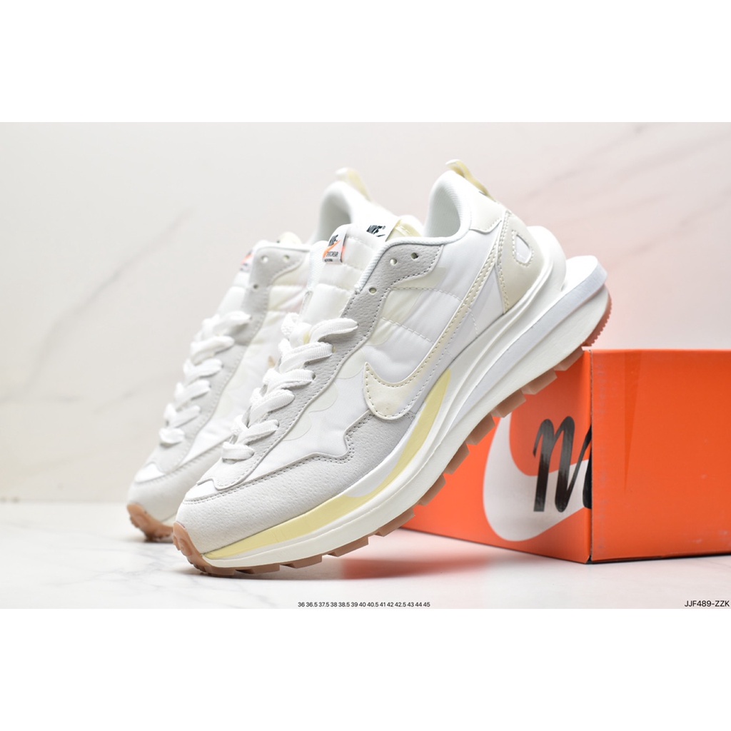 Ready Stock Sales Sacai X NIKe vaporWaffle "Tour Yellow" Joint Increased Height Wear-Resistant Cushioning White Sports R