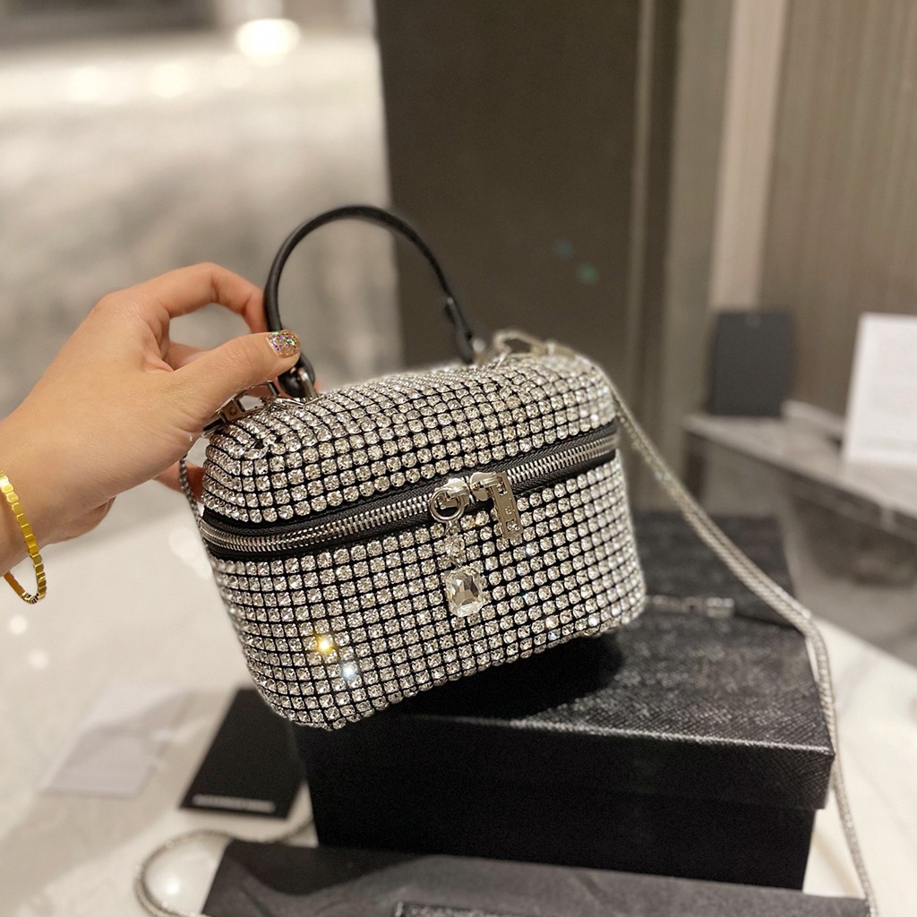 ⊕▨Alexander Wang Full Dioriamond กระเป๋าถือผู้หญิง Chanelosmetic กระเป๋า Messenger Bag กระเป๋าสะพายไหล่
