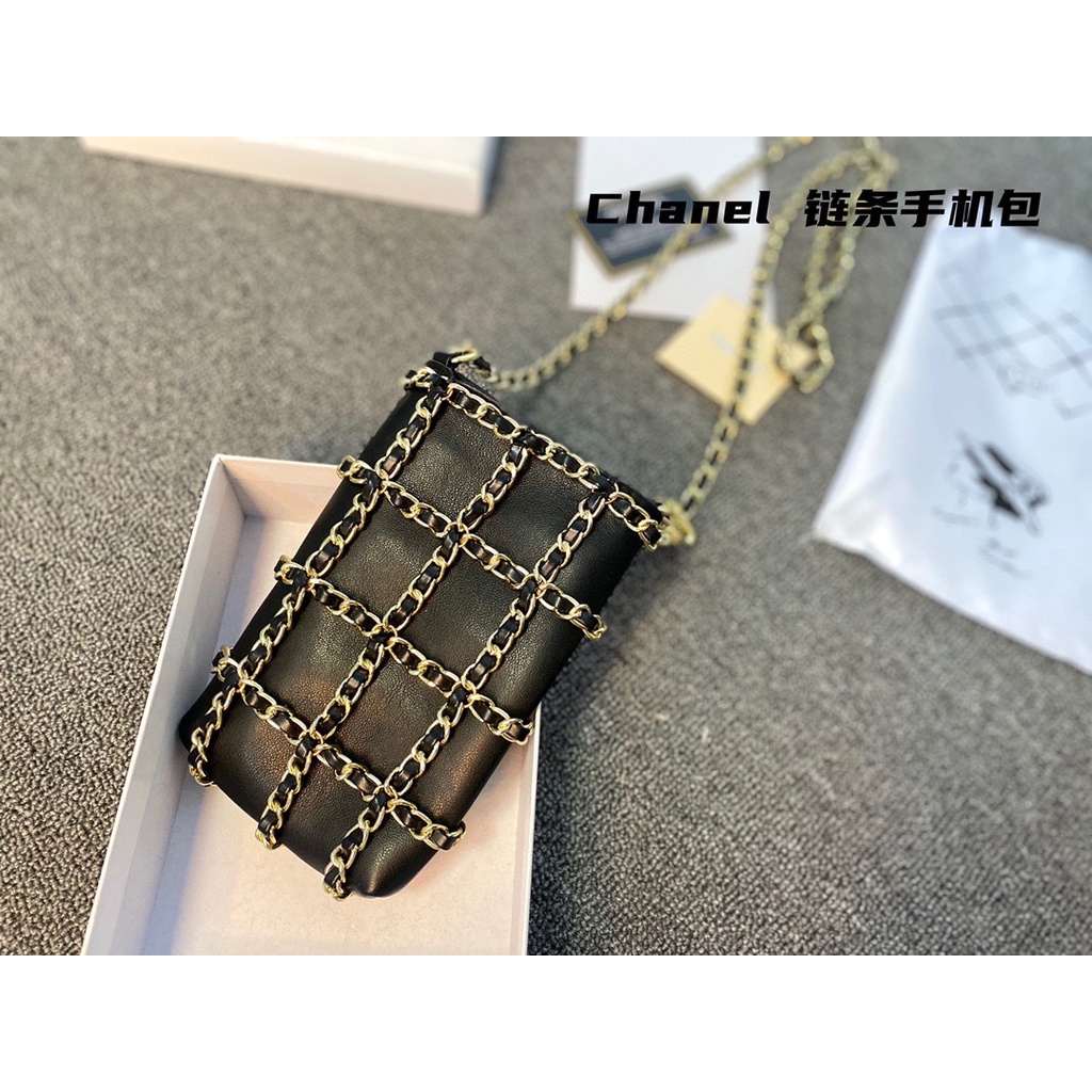 ▣♞Chanel Mini Black Chain Messenger Bag Daily Casual Outing Shoulder Fashion Female with Box Backpack