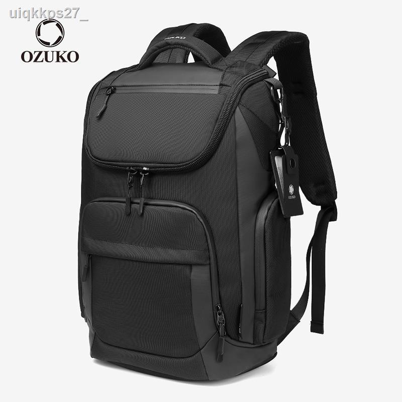 ✸☒◎๑ส่งเลยOzuko Men s Large Capacity Waterproof Backpack For Laptop / Business Travel With Usb Charging