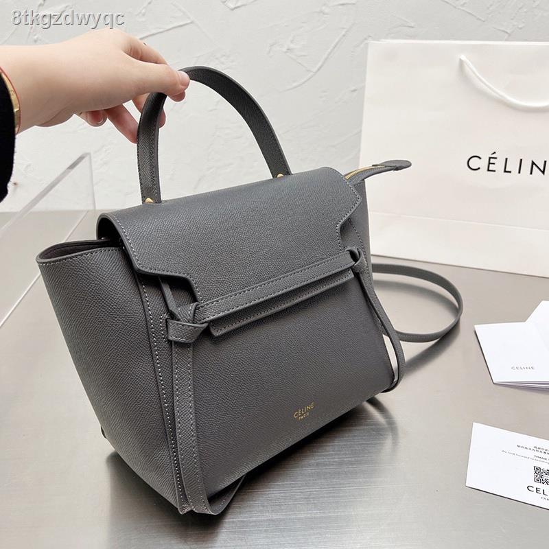 ♀☏PICO Grain Leather Handbag Magnetic Flap Lock Sleek Catfish Bag