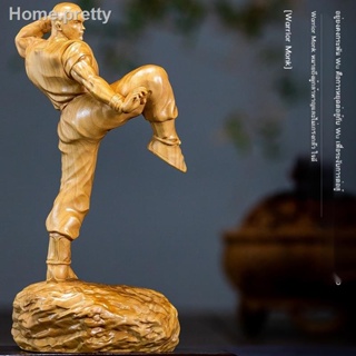Boxwood Carving Chinese Style Characters Ornament Home Vehicle Playing Monk Handicraft Kung Fu