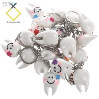 20 pcs Keychain Key Ring Hang Tooth Shape Cute Dental Gift