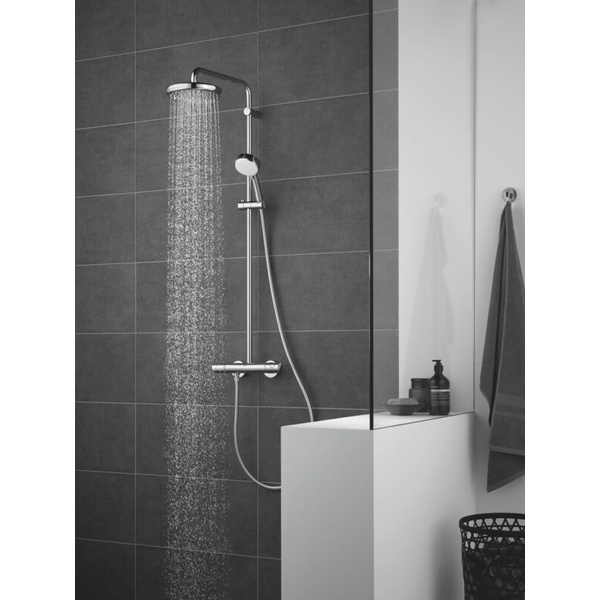GROHE NEW TEMPESTA COSMO 250 SYSTEM SHOWER SET WITH THERMOSTAT (Round) 26670000 Shower faucet, water valve, bathroom acc