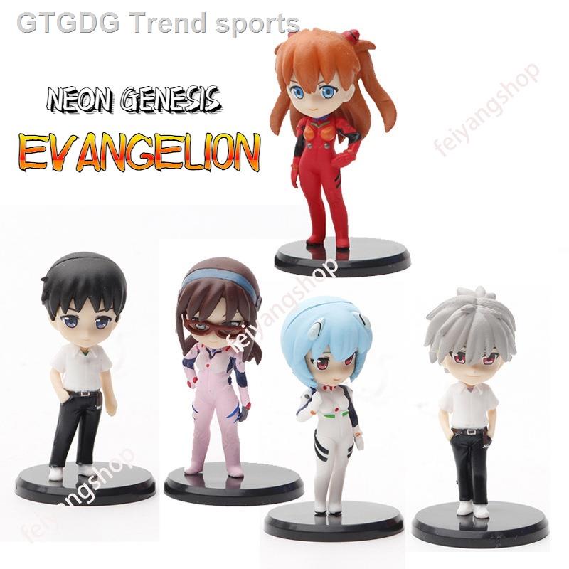 ☼◆✗5 Types/Set NEON GENESIS EVANGELION Figure Ayanami Rei Langley Car Decoration Gift 7cm