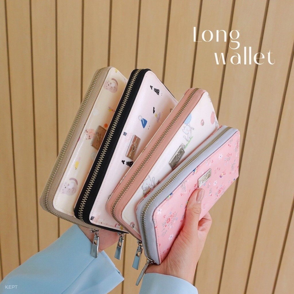 กระเป๋าเงินใบยาว long wallet KEPT มีช่องใส่บัตร 8 ช่อง มีช่องใหญ่ใส่ธนบัตร 3 ช่อง มีช่องใส่เหรียญ 1 ช่อง