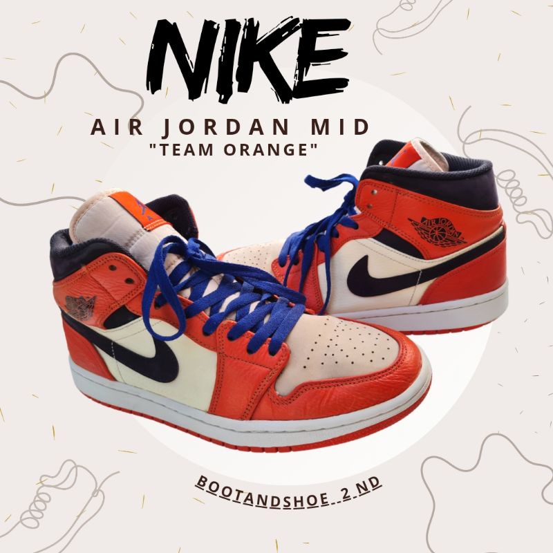 ∈◊รองเท้ามือสอง - Nike Air Jordan Mid ( Team Orange ) " Size 41 / 26 cm.รองเท้าผ้าใบ