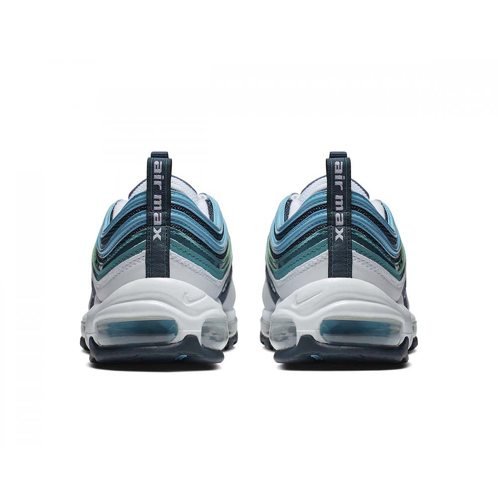 ✳NIKE รุ่นNIKE AIR MAX 97 SE WHITE/SPIRIT TEAL-NIGHTSHADE-BLUE AQ4126-100 รองเท้าแบบผูกเชือก ร้าน Sneaker WOW ของแท้ 100