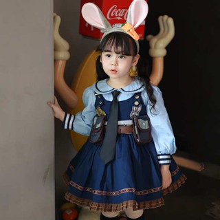 Judy Bunny Police Officer เสื้อผ้าเด็ก Lolita ชุดเจ้าหญิงเด็กหญิงฤดูใบไม้ผลิและฤดูใบไม้ร่วงชุดเด็กเด็กผู้หญิง COS