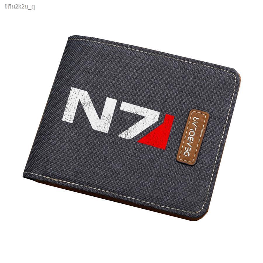 ☢▤Game Mass Effect Wallet Canvas Simple Folding Wallet Peripheral Binary Wallet Short Wallet