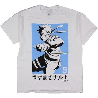 เสื้อยืดอนิเมะ Naruto Shippuden Mens Blue Box 9 Graphic Print : เสื้อผ้า รองเท้า และเครื่องประดับ