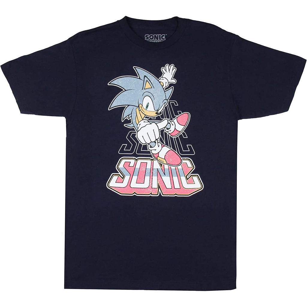 เสื้อยืด Sonic The Hedgehog Mens' Sonic Action Stance Distressed Design : Clothing  Shoes &amp; Jewelry
