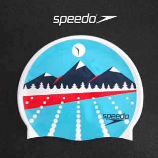 ใหม่ Speedo หมวกว่ายน้ำผู้ชายหมวกว่ายน้ำกันน้ำแบบเต็มซิลิโคนแฟชั่นการพิมพ์หมวกว่ายน้ำหมวกว่ายน้ำ unisex