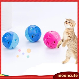 {MOONCUTE} 10Pcs Hollow Ball Cat Kitten Interactive Scratch Teaser Playing Toy Pet Bell