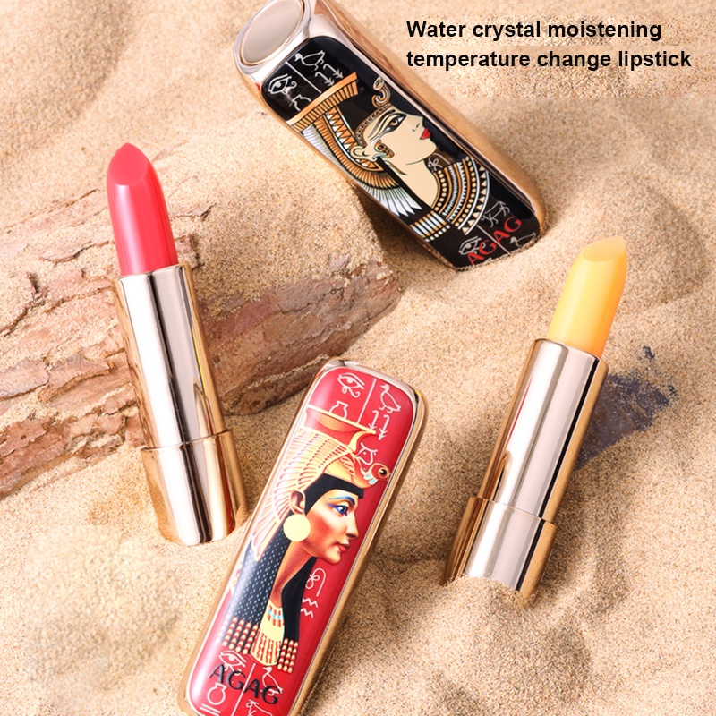 AGAG carotene temperature-sensing discoloration lipstick ancient Egyptian style lip balm female moisturizing no bleach B