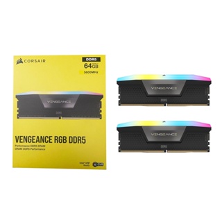 Corsair VENGEANCE RGB DDR5 DRAM 64GB (2x32) 5600MHz C36 Memory (Black) for Intel