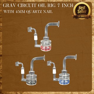 แจกันแก้ว Grav Circuit Oil rig with 4mm quartz nail 7 Inch