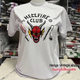 เสื้อคอฟิต ผ้าบางวินเทจ ลายเฮลไฟ