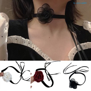 Calciumsp Choker Necklace Elegant Sexy Strap Handmade Adjustable Length Dress Up Female Lace Flower