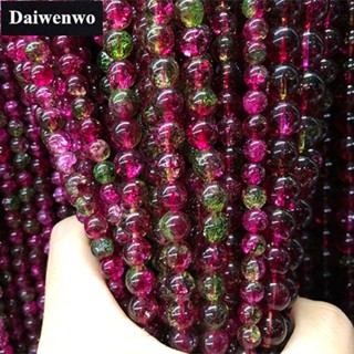 hot♨❀■Watermelon Crystal Beads แตงโมคริสตัลลูกปัด 6-12 มิลลิเมตรรอบธรรมชาติหลวมหินลูกปัด DIY D Ream Catcher