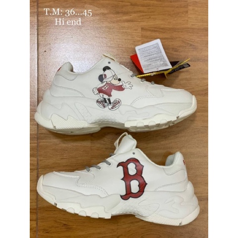□♈❀MLB Boston Mickey mouse (size36-45)รองเท้าผ้าใบผู้ชาย