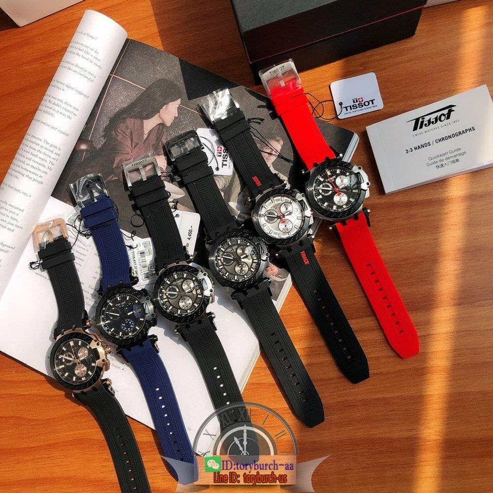 Tissot T-race men's versatile quartz watch runway analog chrono sapphire glass ETA movement 43mm
