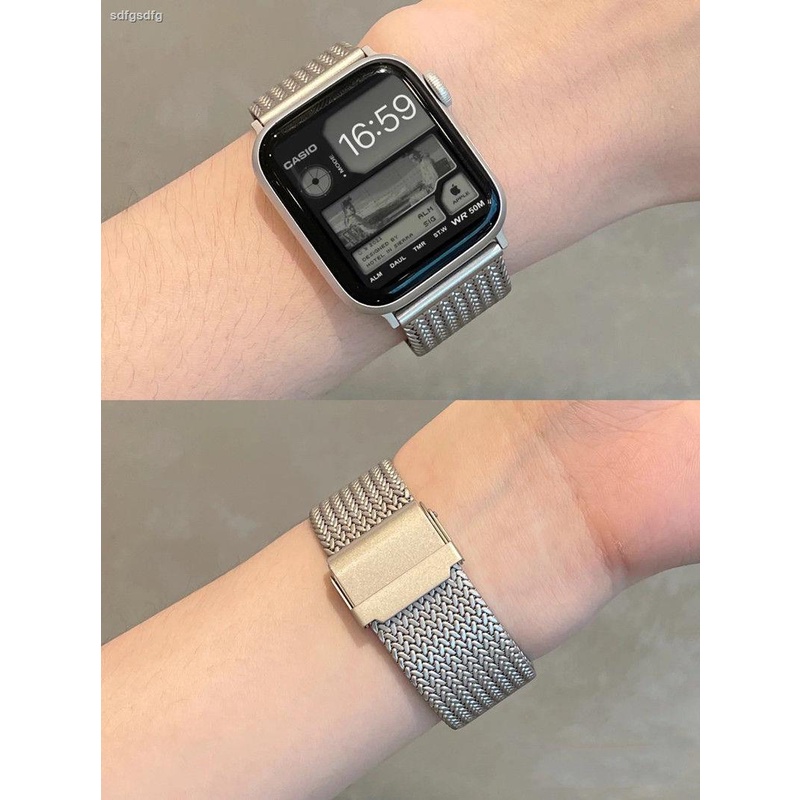 Ins สายนาฬิกาข้อมือ สเตนเลส โลหะ ลายดาว สีสว่าง สําหรับ Applewatch 8 Generation7654321ความคิดสร้างสรรค์
