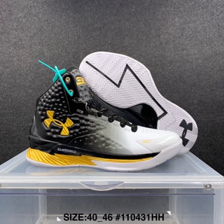 Under Armour Curry 1 รองเท้าบาสเก็ตบอล ข้อสูง ทนต่อการขัดถู ของแท้ เหมาะกับการวิ่งกลางแจ้ง