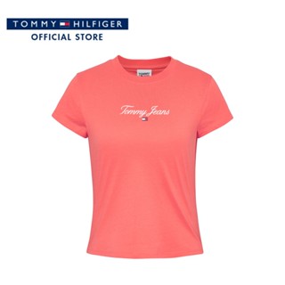 Tommy Hilfiger เสื้อยืดแขนสั้นผู้หญิง รุ่น DW0DW16145 XKI - สีชมพู