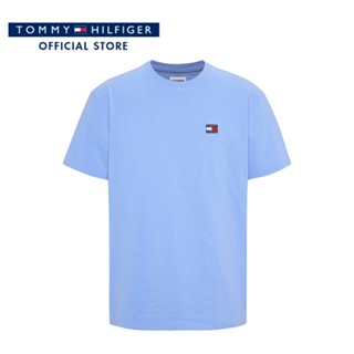 Tommy Hilfiger เสื้อยืดแขนสั้นผู้ชาย รุ่น DM0DM16320 C3X - สีฟ้า