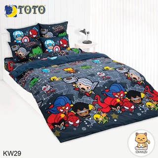 Toto ผ้าปูที่นอน+ผ้านวมเอนกประสงค์ (นวมใยบาง) 3.5ฟุต 5ฟุต 6ฟุต มาร์เวล คาวาอิ Marvel Kawaii KW29 #โตโต้ เครื่องนอน ผ้าปู