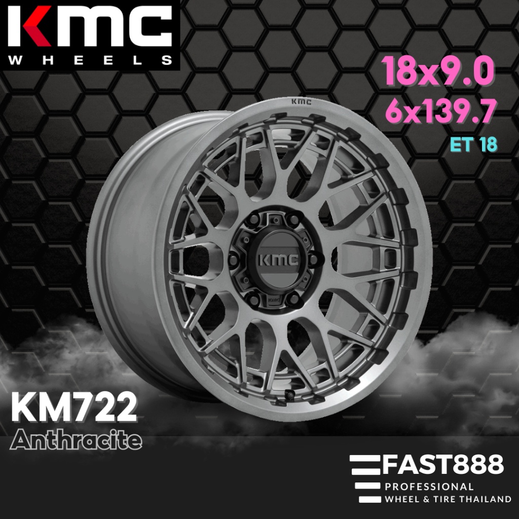 ใหม่ ยาง+ล้อKMC 18นิ้ว รุ่น KM722 สีกัล 6รู139.7 ET18 ยางKO2 ยางAT ยางRT ถ่วงฟรี ล้อแท้