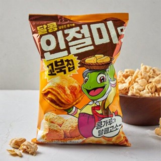 ขนมเกาหลี ขนมเต่าซองส้ม ขนมเค้กข้าว orion turtle kobak chip injeolmi 80g