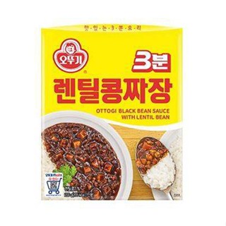 ผัดจาจังมยอน จาจังเมียนและถั่วเลนทิล jjajang ottogi black bean sauce with lentil bean 200g 랜틸콩 3분짜장