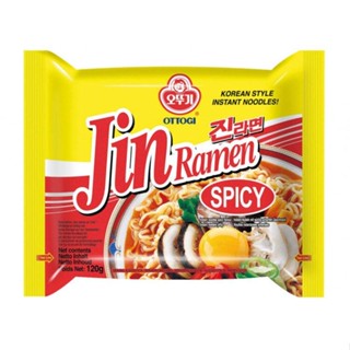 มาม่าเกาหลี ottogi jin ramen (진라면) spicy 120 g มาม่าที่แบมแบมกิน