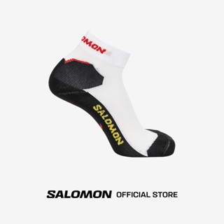 SALOMON SOCKS SPEEDCROSS ANKLE สี WHITE/DEEP BLACK ถุงเท้าวิ่ง วิ่งเทรล