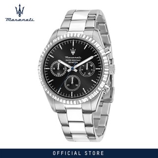 [2 Years Warranty] Maserati Competizione 43mm Black Dial Silver Stainless Steel Chronograph Mens Quartz Watch R8853100023