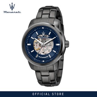 [2 Years Warranty] Maserati Successo 44mm Blue Sunray Skeleton Dial Mens Automatic Watch R8823121001