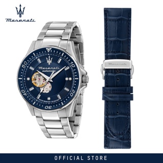 [2 Years Warranty] Maserati Sfida 44mm Blue Sunray Dial Multi-Strap Mens Automatic Watch R8823140007