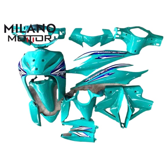 ชุดสี เวฟ110i 2012-2017 สีเขียวมิ้นท์ พร้อมแปะลายเคลือบเงาแท้ (15ชิ้น) ABS ) motorcycle fairings T7